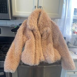 Light pink shag jacket never worn